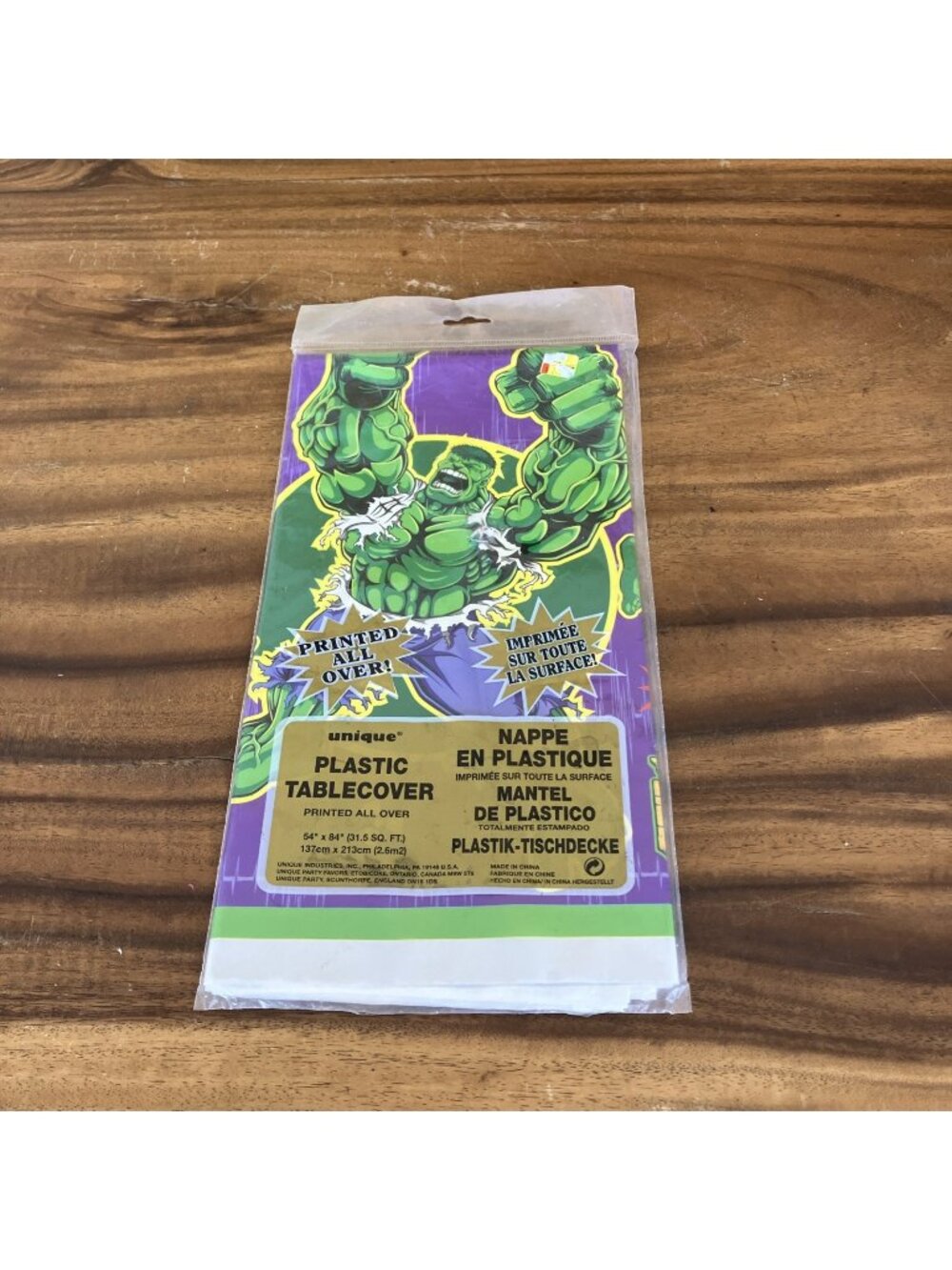 Vintage The Hulk Birthday Party Table Cover New Unique 54” X 84”
